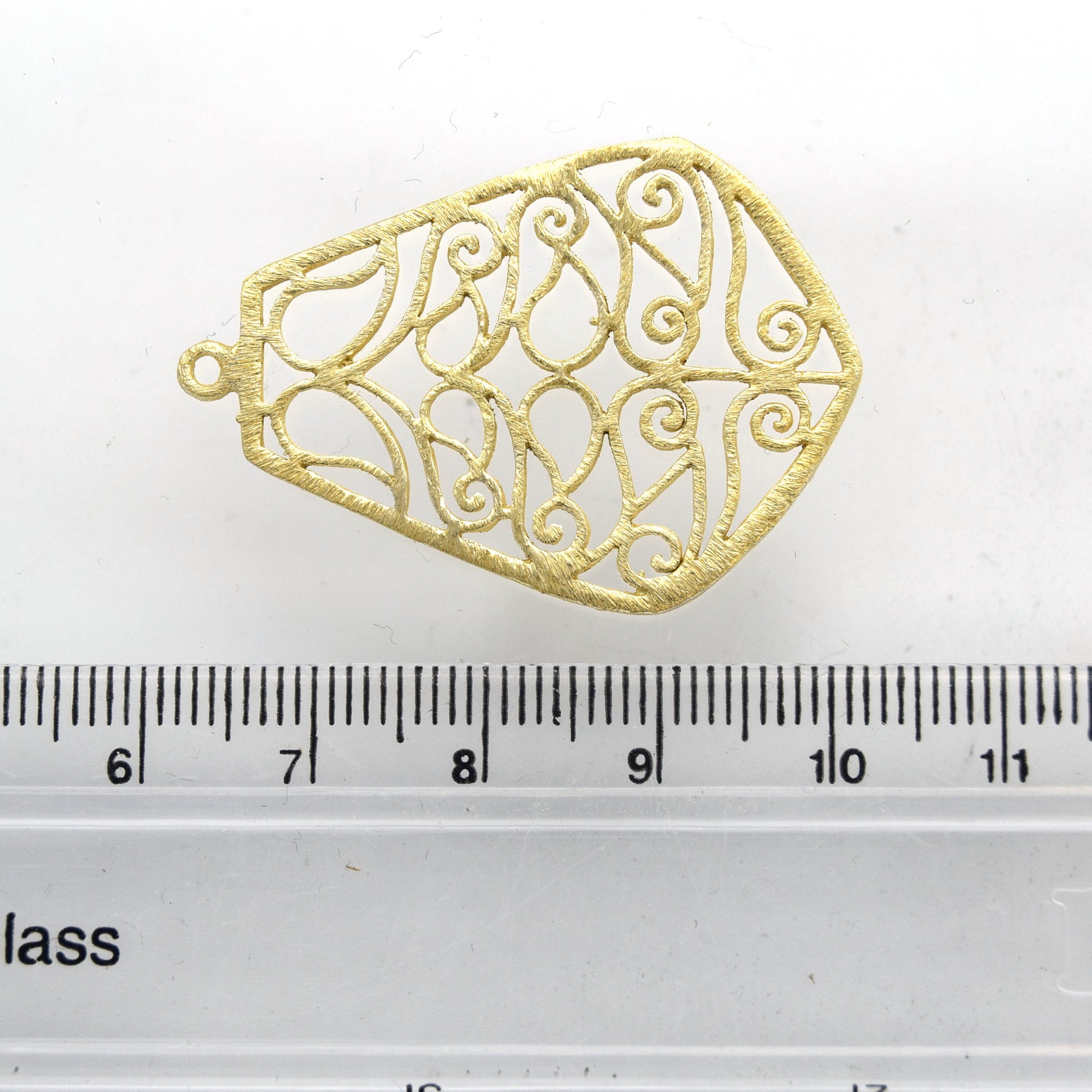 28mm x 36mm Gold Plated Open Symmetrical Swirl Cut-Out Bell/Pear Shaped Components - Packs of 10