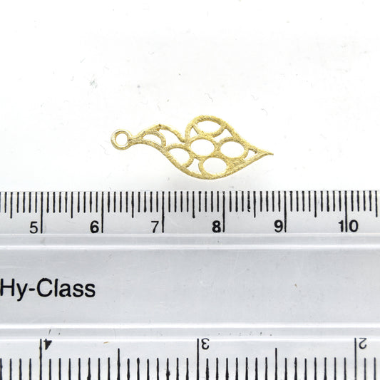 11mm x 23mm Gold Plated Open Asymmetrical Cut-Out Pointed Teardrop Shaped Components - Packs of 10