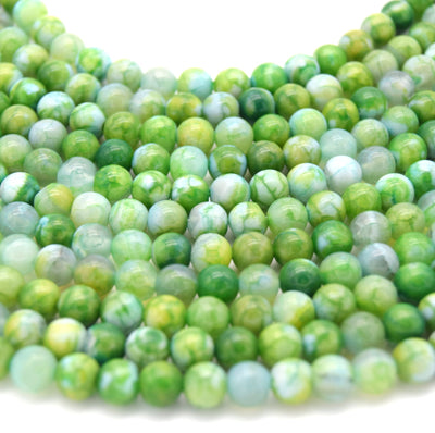 Green Mottled Agate Beads