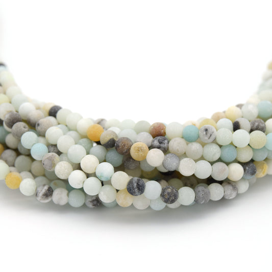 Amazonite Beads - Matte Round Natural Gemstone Beads - 4mm 6mm 8mm 10mm 12mm Available
