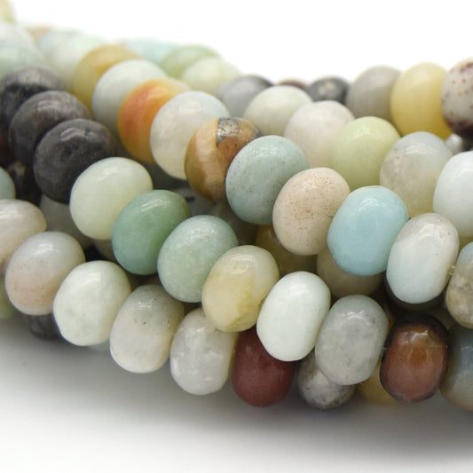 Amazonite Beads - Smooth Rondelle Natural Gemstone Beads - 6mm 8mm 10mm 12mm 14mm 16mm Available