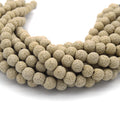 Lava Beads | Tan Round Diffuser Beads - 6mm 8mm 10mm 12mm 14mm 16mm 18mm Available