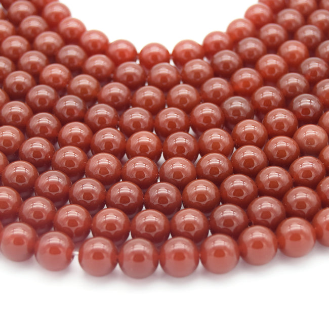 Red Carnelian Beads - Natural Round Gemstones - 4mm 6mm 8mm 10mm 12mm - 15" Strand