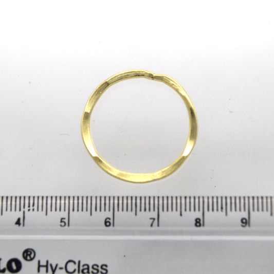 25mm Gold Brushed Finish Open Faceted Circle/Ring/Hoop Shaped Plated Copper Components - Pack of 10