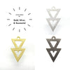 22mm x 38mm Multi Thick Triangle Cut Out Plated Brass Components - Sold in Packs of 10