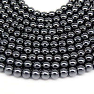 Gunmetal MAGNETIC Hematite Beads | Round Natural Gemstone Beads - 4mm 5mm 6mm 8mm 10mm Available