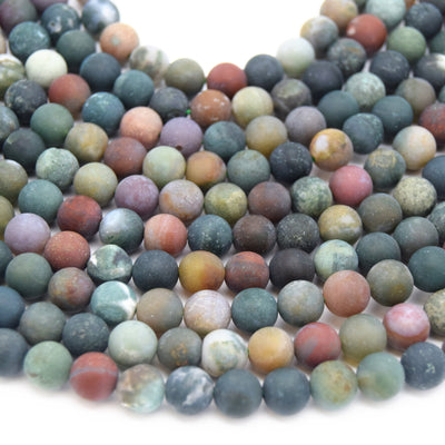 Indian Agate Beads | Natural Matte Round Gemstone Beads - 4mm 6mm 8mm 10mm 12mm Available
