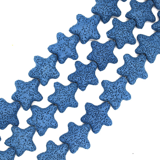 Star Lava Beads | Natural Blue Lava Rock Beads - 22mm 27mm 42mm Available
