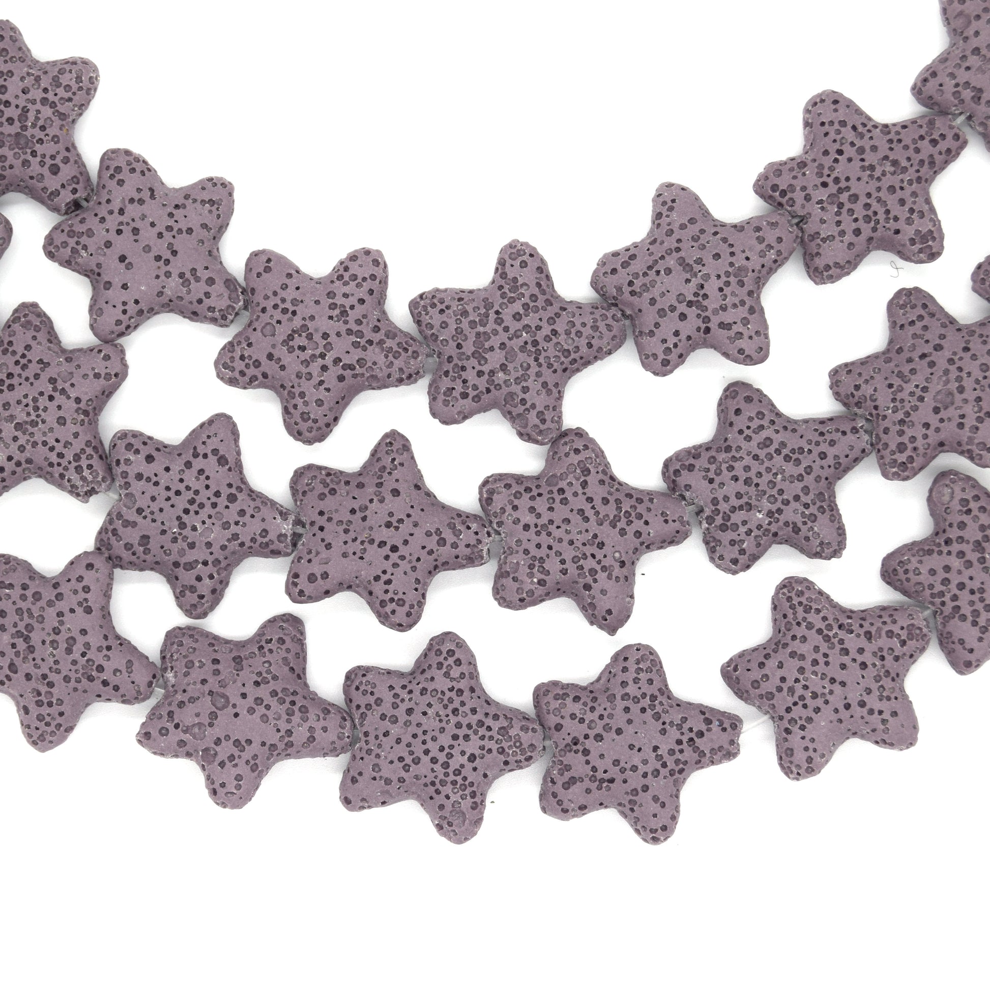 Star Lava Beads | Natural Purple Lava Rock Beads - 22mm 27mm 42mm Available