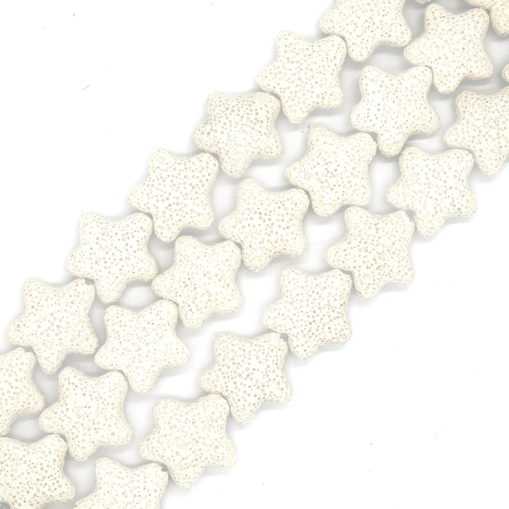 Star Lava Beads | Natural White Lava Rock Beads - 22mm 27mm 42mm Available