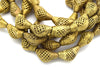 25mm x 15mm African Brass Articulated Round Triangular Shaped Beads - (Approx. 24" Strand ~20 Beads)