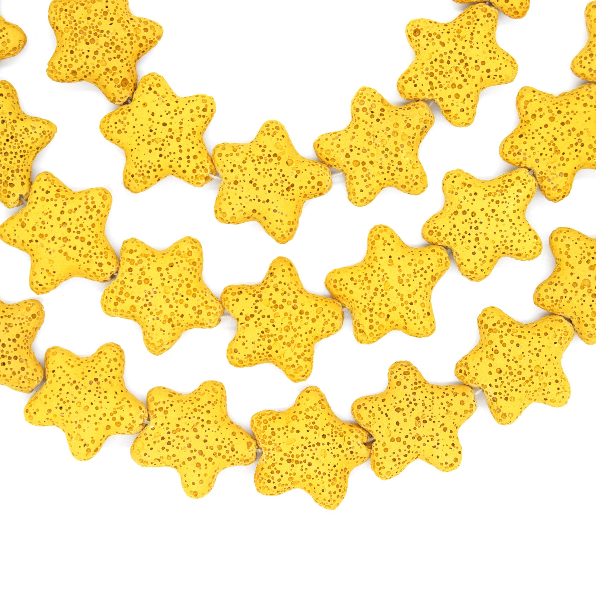 Star Lava Beads | Natural Yellow Lava Rock Beads - 22mm 27mm 42mm Available