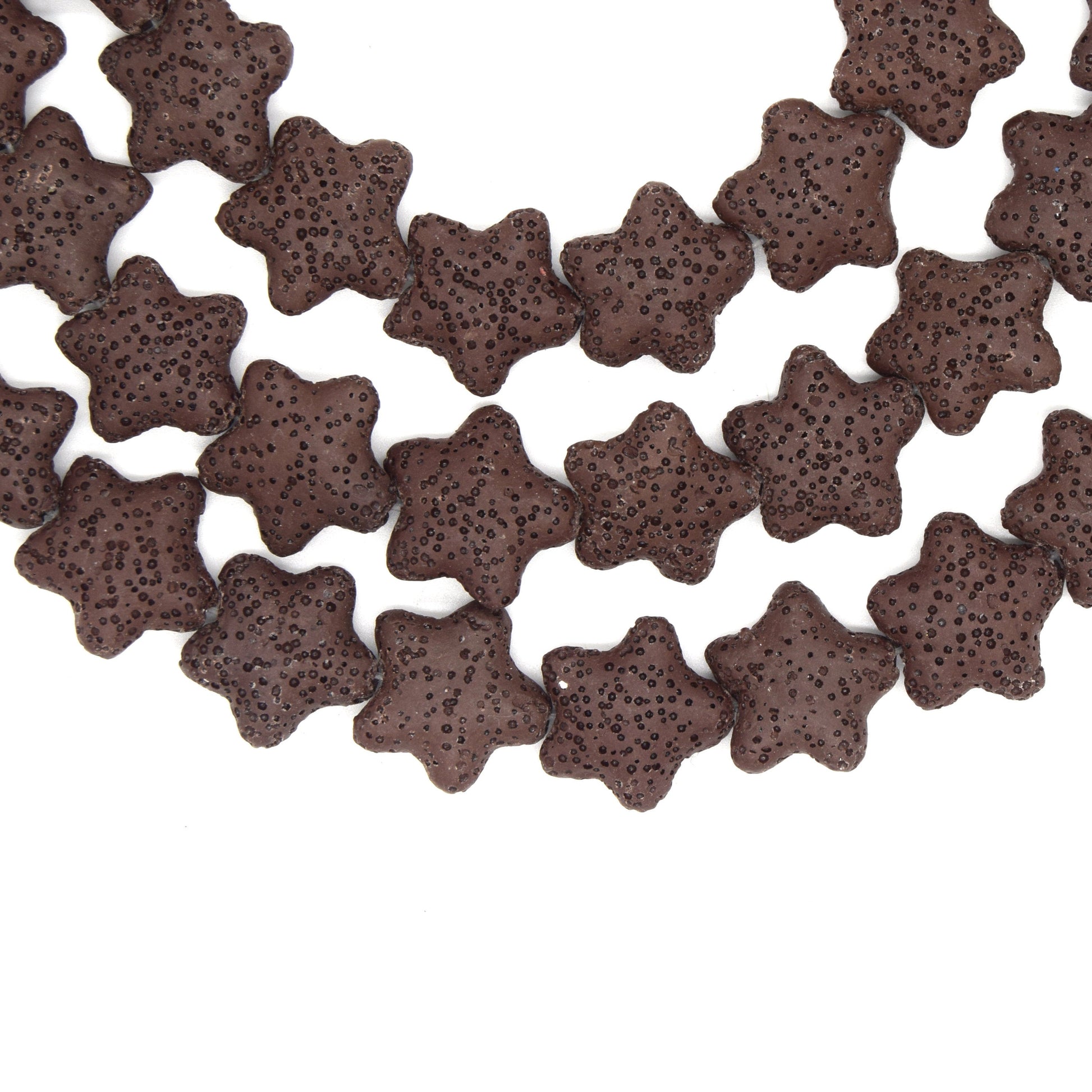 Star Lava Beads | Natural Brown Lava Rock Beads - 22mm 27mm 42mm Available