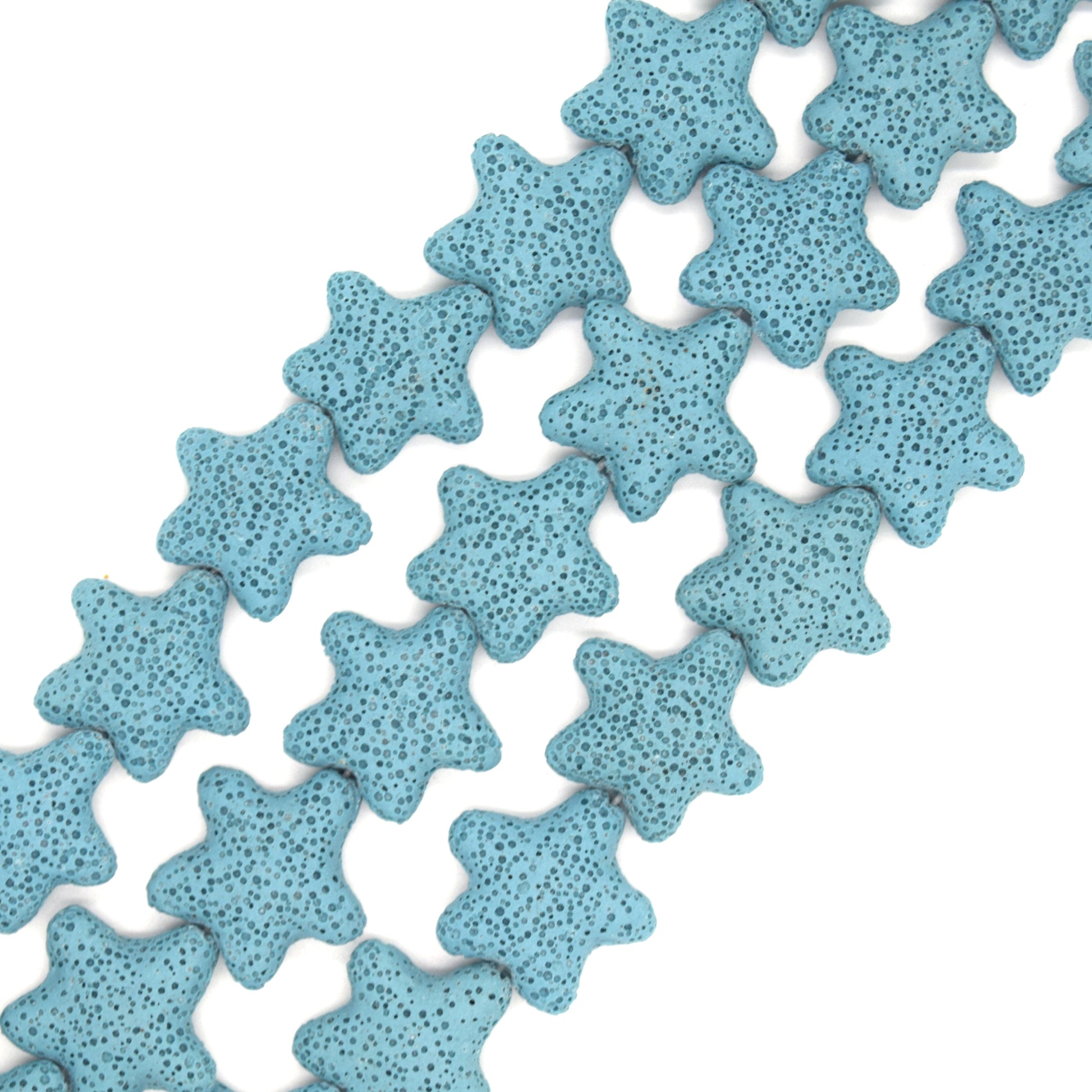 Star Lava Beads | Natural Light Blue Lava Rock Beads - 22mm 27mm 42mm Available