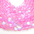 Synthetic Moonstone Beads | Mystic Aura Quartz Beads | Light Pink Matte Holographic Glass Beads - 6mm 8mm 10mm 12mm Available