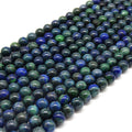 Azurite Malachite Beads | 4mm 6mm 8mm 10mm | Smooth Round Gemstone Beads