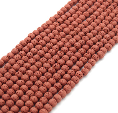 Lava Beads | Red Round Diffuser Beads - 6mm 8mm 10mm 12mm 14mm 16mm 18mm Available