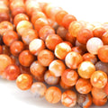 Orange Mottled Agate Beads
