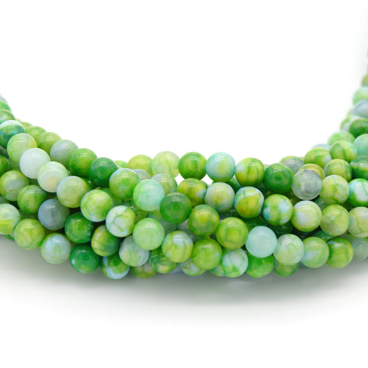 Green Mottled Agate Beads