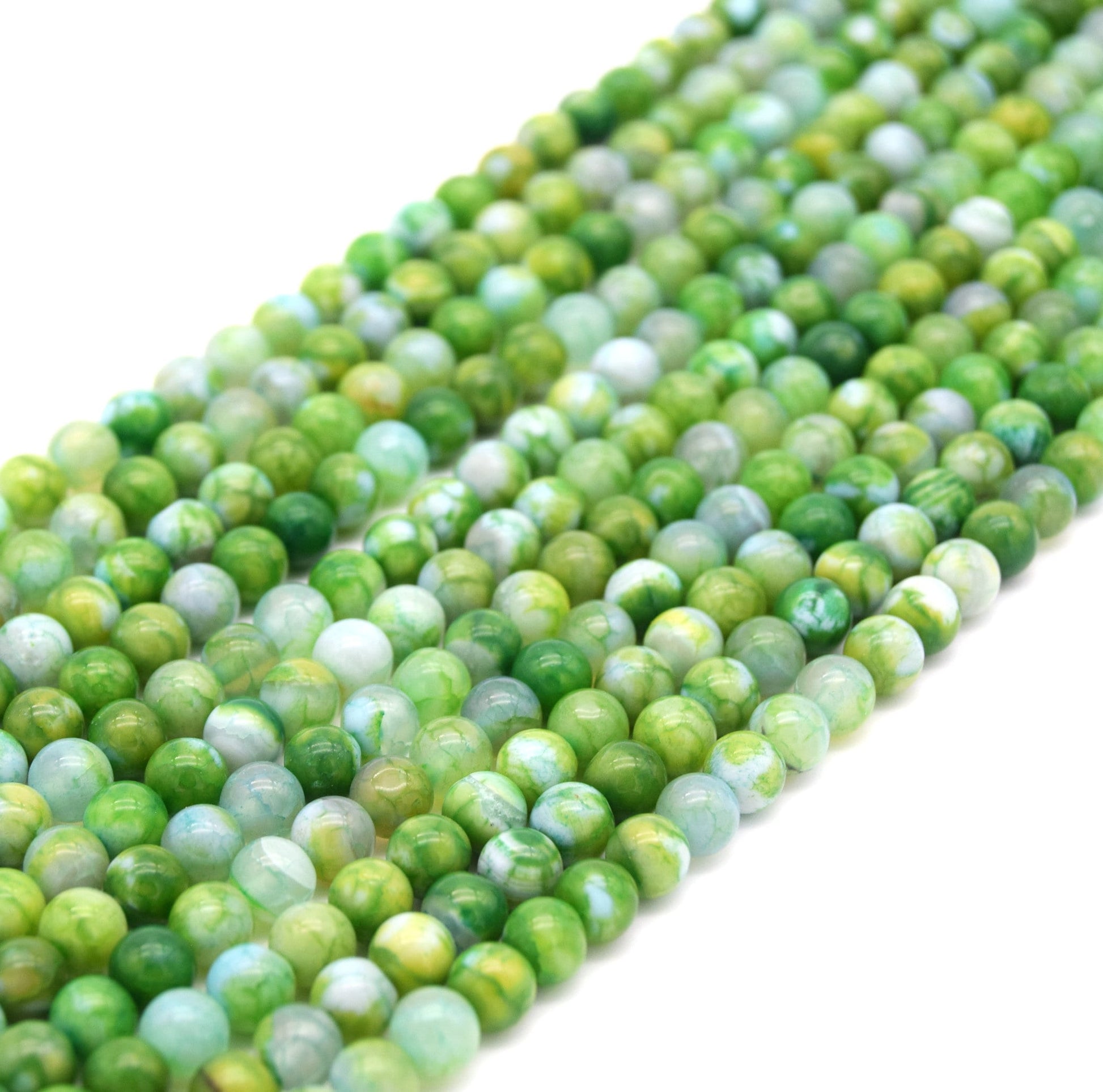 Green Mottled Agate Beads