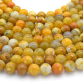 Yellow Mottled Agate Beads