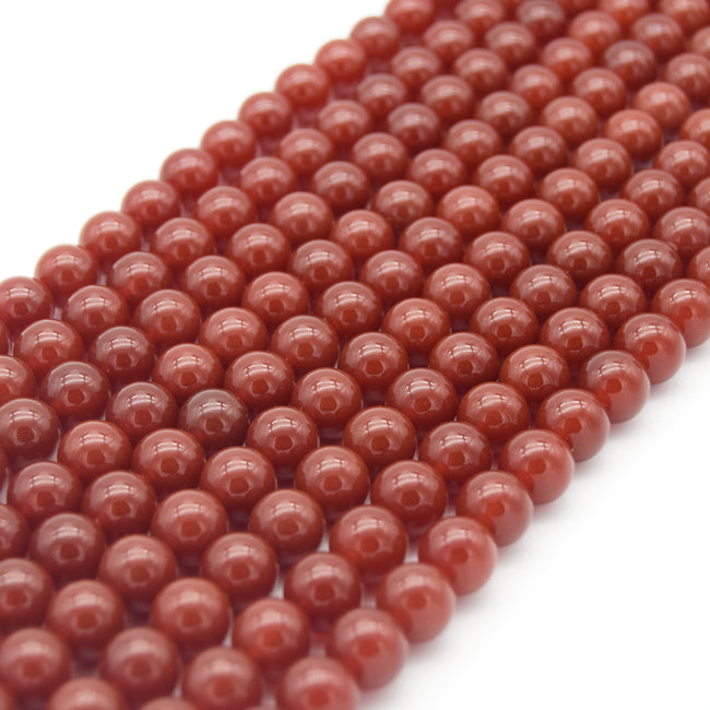Red Carnelian Beads - Natural Round Gemstones - 4mm 6mm 8mm 10mm 12mm - 15" Strand