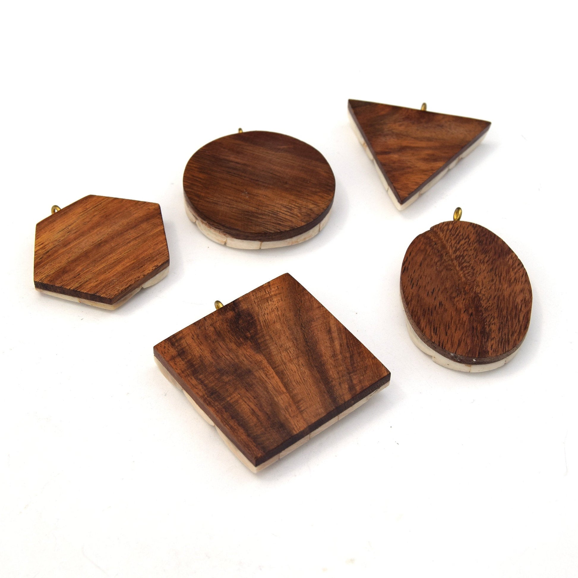 Bone Pendant | White Basket Weave Bone Pendants | 5 Shapes Available - Sold individually