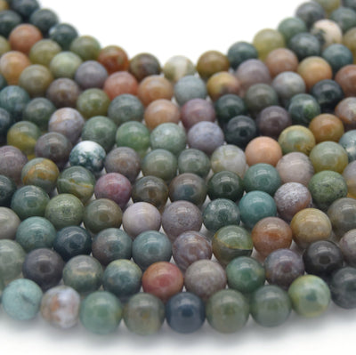 Indian Agate Beads | Natural Smooth Round Gemstone Beads - 2mm 4mm 6mm 8mm 10mm 12mm Available