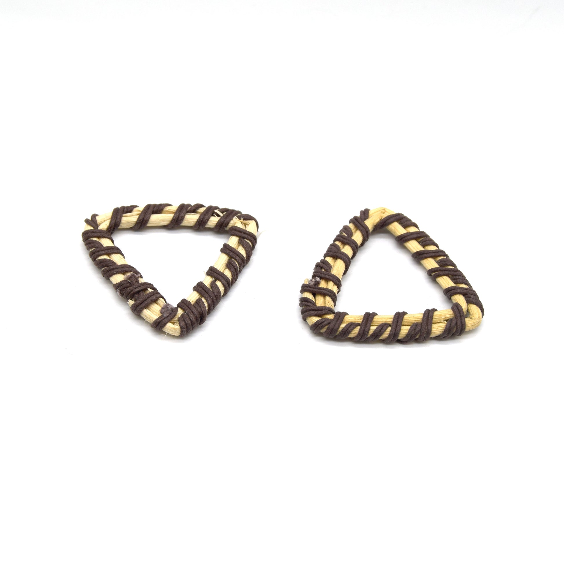 Rattan Wood Earring Finding | Handmade Natural Brown Interwoven Reed  Square Circle Triangle Oval Jewelry Component - Sold in Pairs