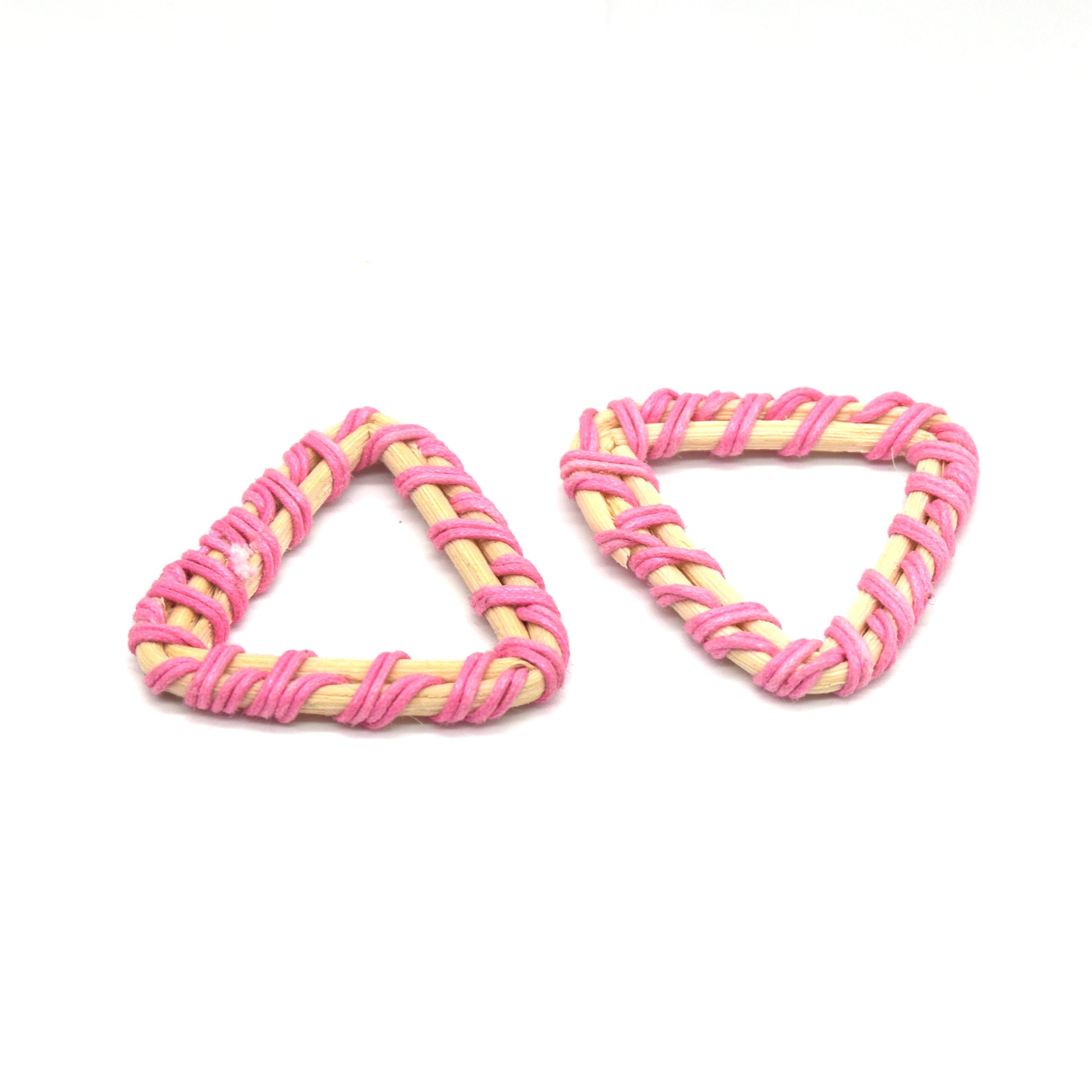 Rattan Wood Earring Finding | Handmade Natural Pink Interwoven Reed  Square Circle Triangle Oval Jewelry Component - Sold in Pairs
