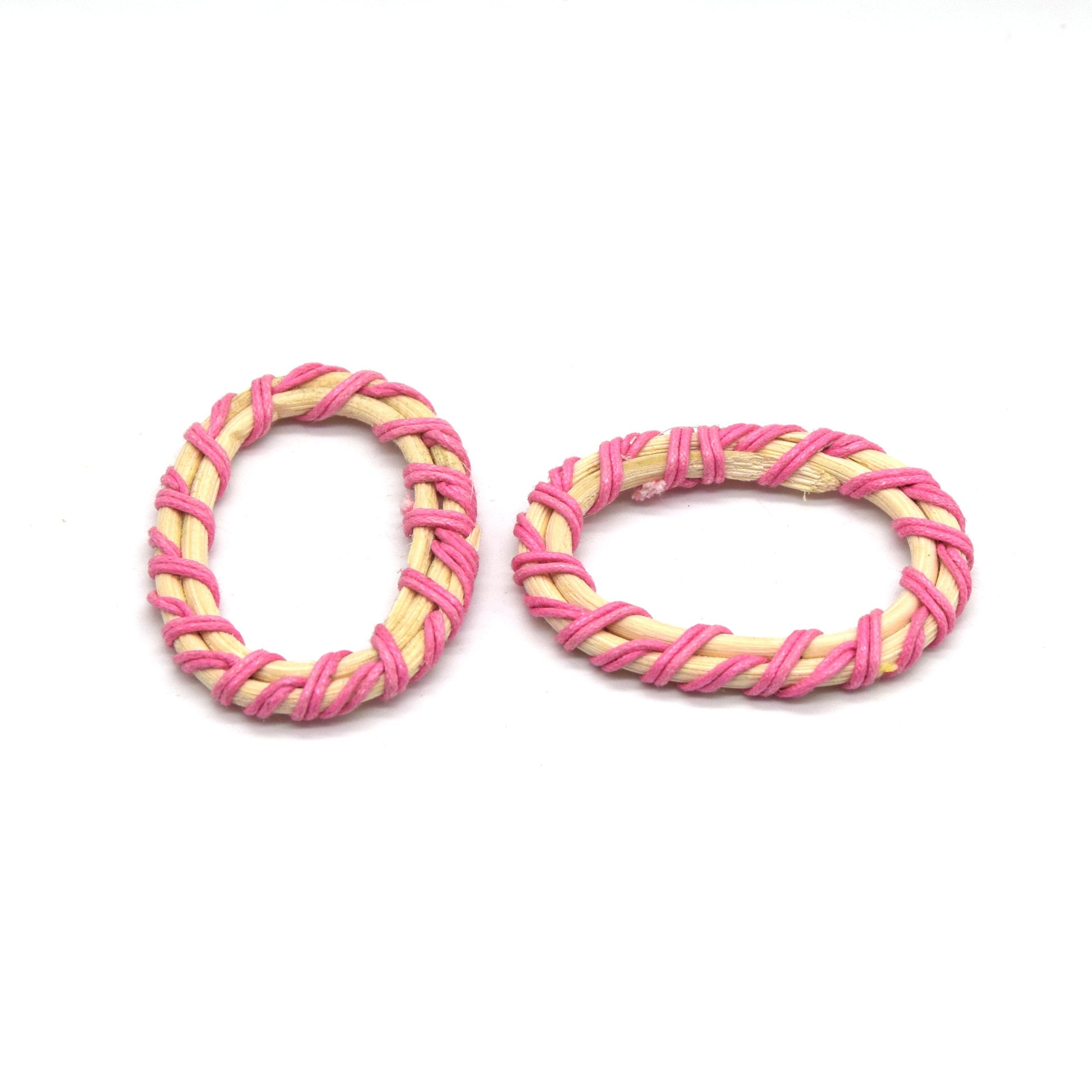 Rattan Wood Earring Finding | Handmade Natural Pink Interwoven Reed  Square Circle Triangle Oval Jewelry Component - Sold in Pairs