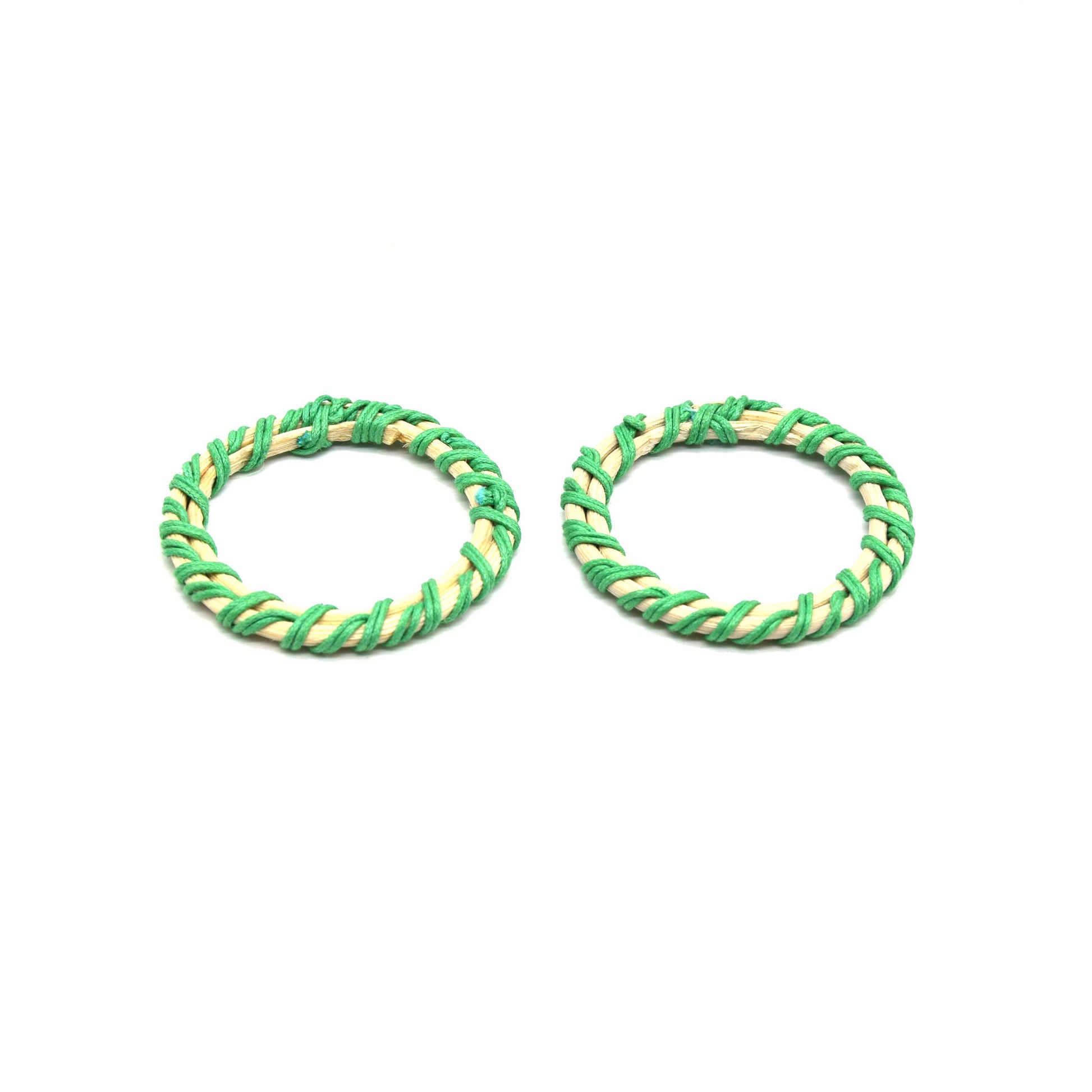 Rattan Wood Earring Finding | Handmade Natural Green Interwoven Reed  Square Circle Triangle Oval Jewelry Component - Sold in Pairs