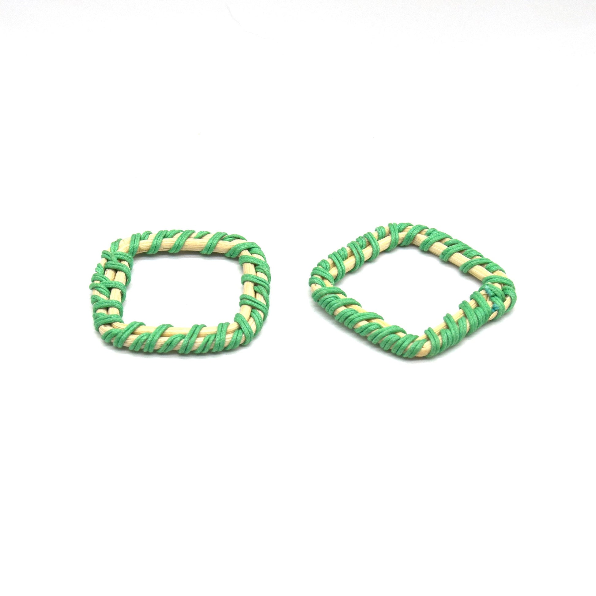 Rattan Wood Earring Finding | Handmade Natural Green Interwoven Reed  Square Circle Triangle Oval Jewelry Component - Sold in Pairs