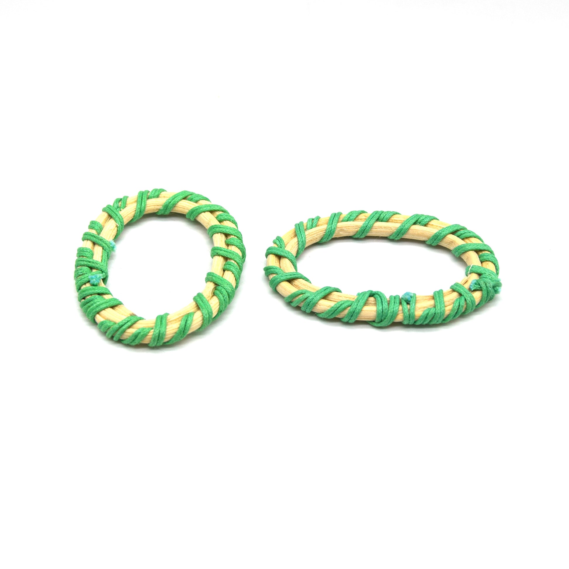 Rattan Wood Earring Finding | Handmade Natural Green Interwoven Reed  Square Circle Triangle Oval Jewelry Component - Sold in Pairs