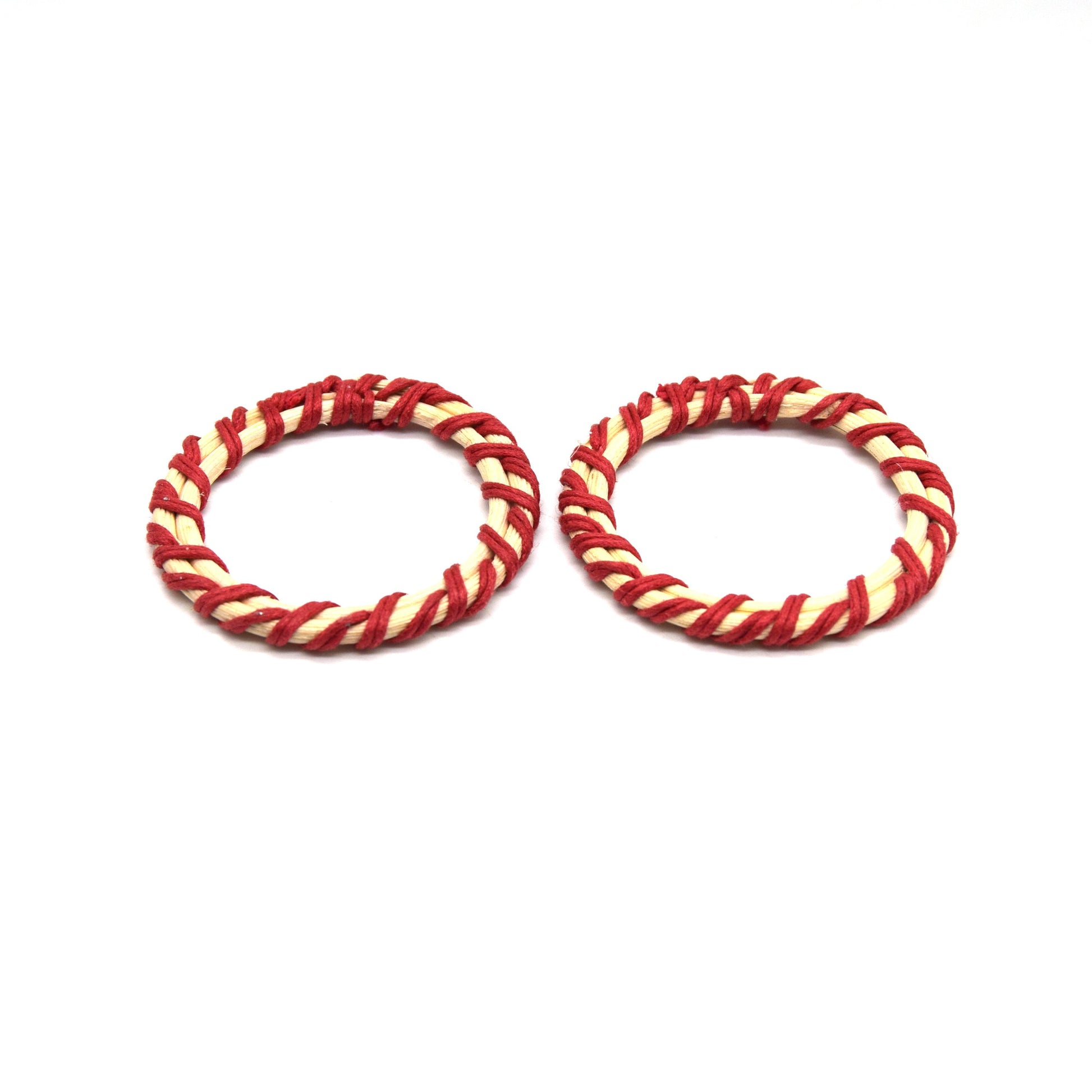 Rattan Wood Earring Finding | Handmade Natural Red Interwoven Reed  Square Circle Triangle Oval Jewelry Component - Sold in Pairs