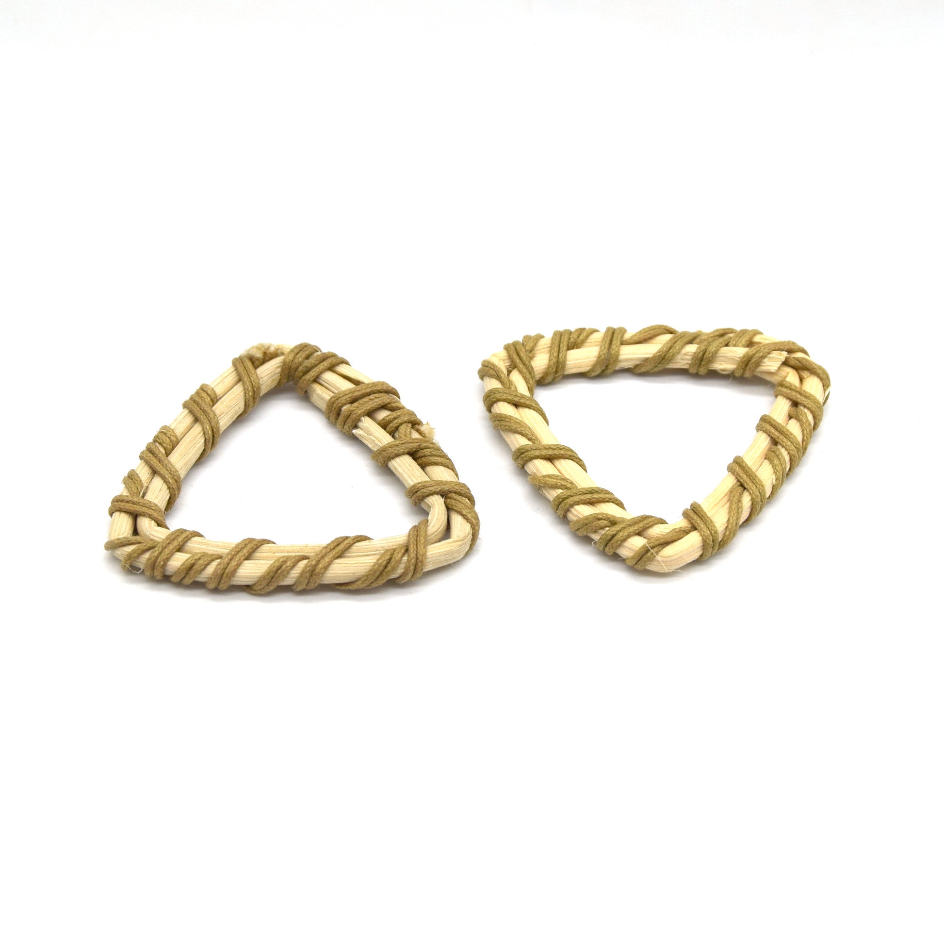 Rattan Wood Earring Finding | Handmade Natural Tan Interwoven Reed  Square Circle Triangle Oval Jewelry Component - Sold in Pairs