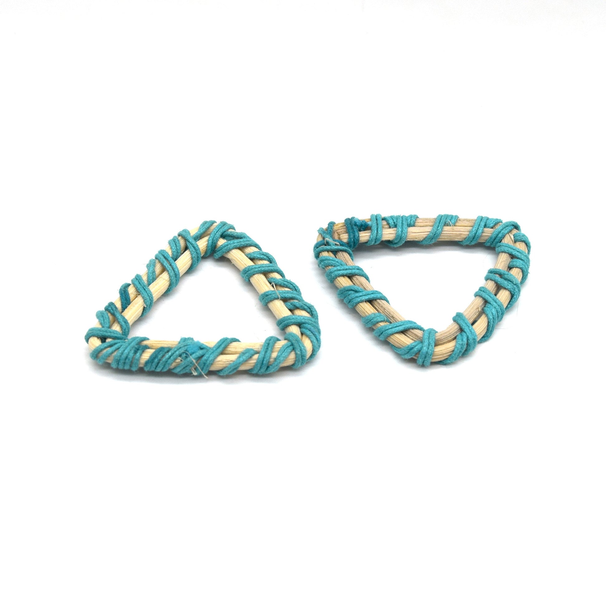 Rattan Wood Earring Finding | Handmade Natural Teal Interwoven Reed  Square Circle Triangle Oval Jewelry Component - Sold in Pairs