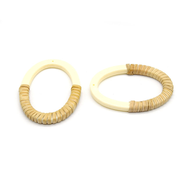 Rattan and Acrylic Earring Findings Only Beads