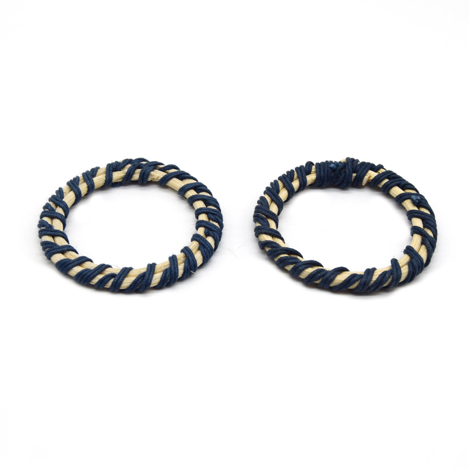 Rattan Wood Earring Finding | Handmade Natural Navy Blue Interwoven Reed  Square Circle Triangle Oval Jewelry Component - Sold in Pairs