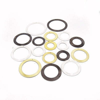 Brushed Finish Circle/Ring/Hoop Shaped Plated Copper Components - Sold in Packs of 10 - Multiple Sizes Available