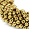 Hematite Beads | Light Gold Round Natural Gemstone Beads - 4mm 6mm 8mm 10mm Available