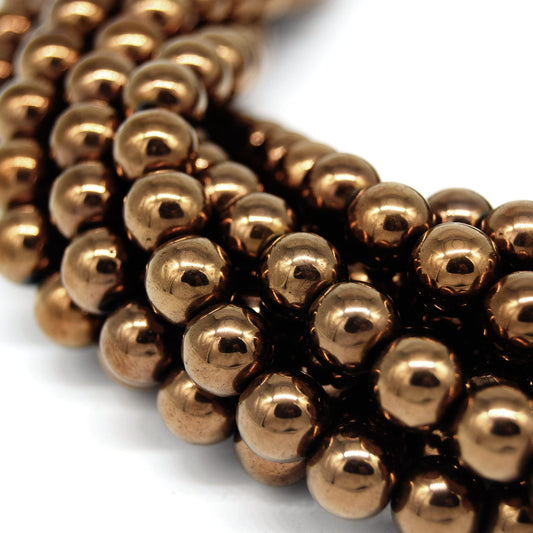 Hematite Beads | Metallic Bronze Round Natural Gemstone Beads - 4mm 6mm 8mm 10mm Available