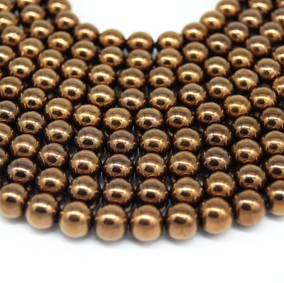 Hematite Beads | Metallic Bronze Round Natural Gemstone Beads - 4mm 6mm 8mm 10mm Available