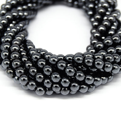 Gunmetal MAGNETIC Hematite Beads | Round Natural Gemstone Beads - 4mm 5mm 6mm 8mm 10mm Available
