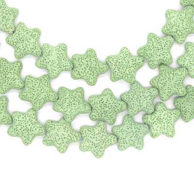 Star Lava Beads | Natural Light Green Lava Rock Beads - 22mm 27mm 42mm Available
