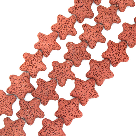 Star Lava Beads | Natural Red Lava Rock Beads - 22mm 27mm 42mm Available