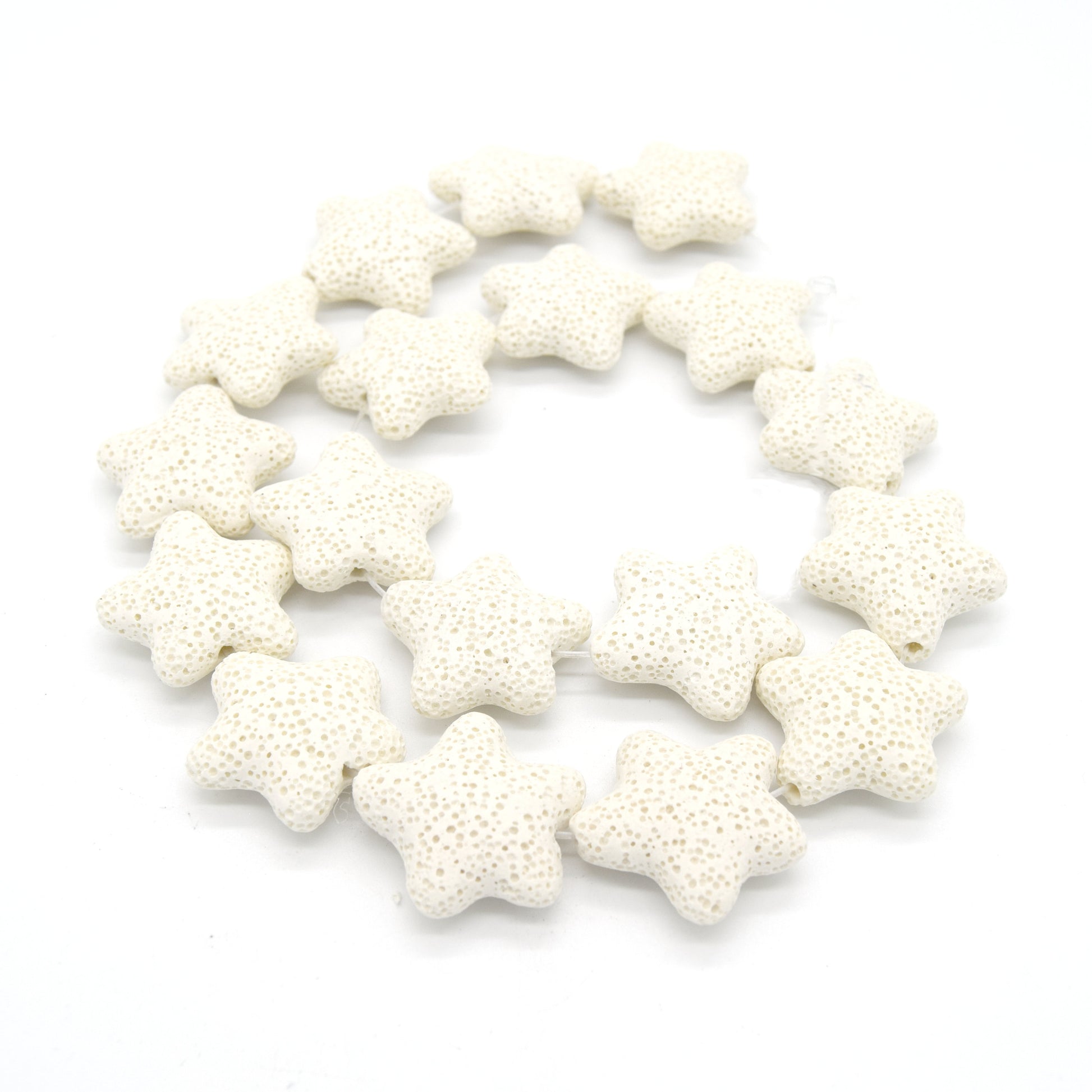 Star Lava Beads | Natural White Lava Rock Beads - 22mm 27mm 42mm Available