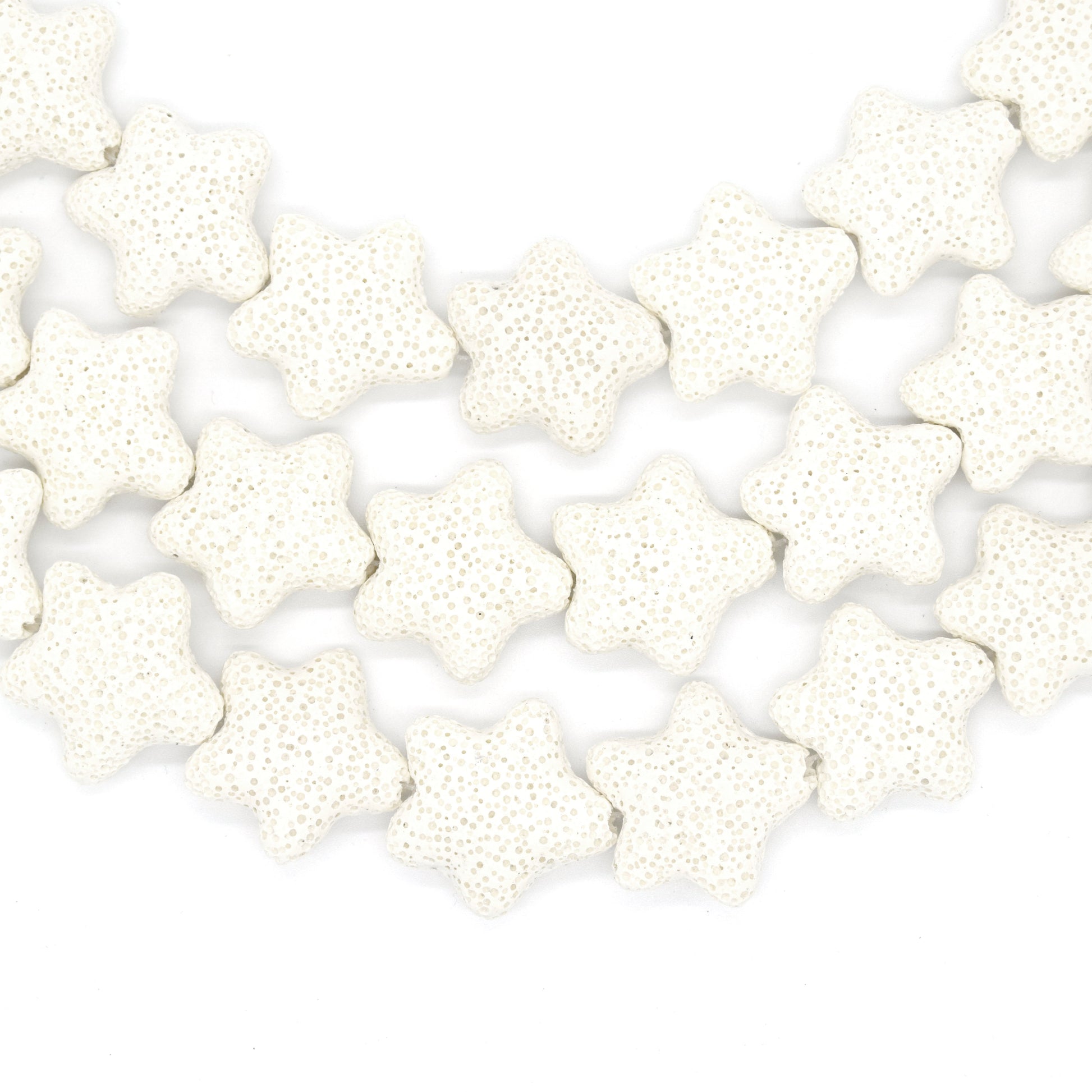 Star Lava Beads | Natural White Lava Rock Beads - 22mm 27mm 42mm Available
