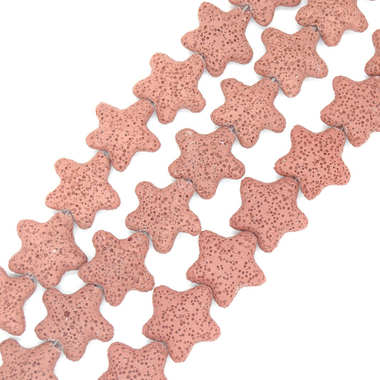 Star Lava Beads | Natural Rose Pink Lava Rock Beads - 22mm 27mm 42mm Available