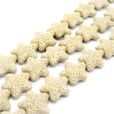 Star Lava Beads | Natural Tan Lava Rock Beads - 22mm 27mm 42mm Available
